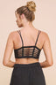 LASER CUT SCALLOP EDGE TEXTURED MESH BRALETTE W/ADJUSTABLE STRAPS - Las Olas