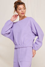 LONG SLEEVE DOLMAN KNIT JACUARD PULLOVER - Las Olas