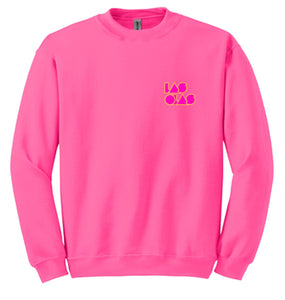 PINK 80s LOGO CREWNECK SWEATER - Las Olas