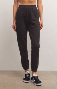 SLIM QUILTED JOGGER BLACK - Las Olas