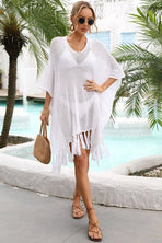 TASSEL DETAILED KNIT BEACHWEAR COVERUP - Las Olas