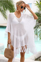 TASSEL DETAILED KNIT BEACHWEAR COVERUP - Las Olas