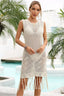 TASSEL DETAILED PATTERENED KNIT COVER UP - Las Olas